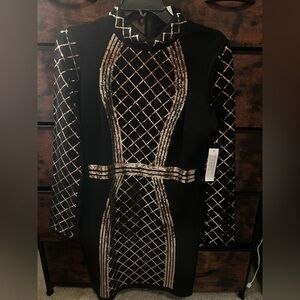 VENUS “Taylor Swift Reputation” Black Dress with Gold Accents